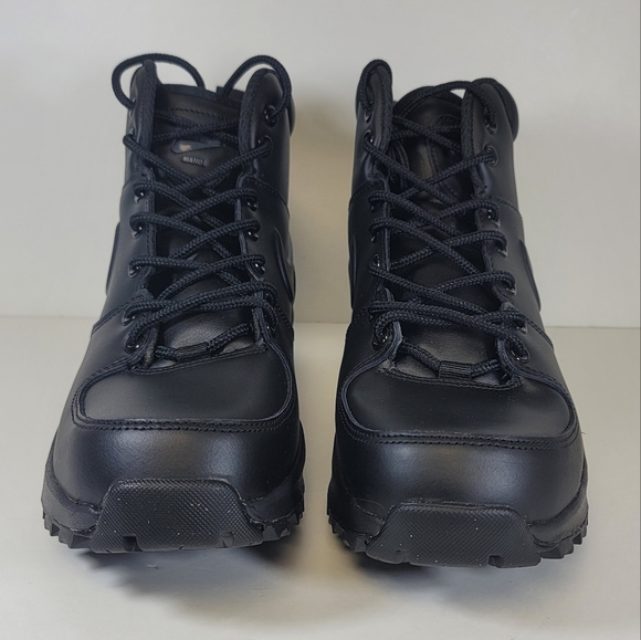 Nike Manoa Leather Boot Triple Black Water Resistant Winter Boot Mens Multi Size - Picture 7 of 10